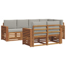 Sektionalsofa sæt med pude 7 pcs Naturlig og Lys Grå