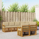 Sofasæt med pude 8 pcs Naturlig og Beige Massivt Akacietræ