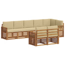 Sofasæt med pude 8 pcs Naturlig og Beige Massivt Akacietræ