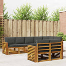 Sofasæt med pude 8 pcs Naturlig og Antracit Massivt Akacietræ