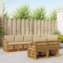 Sofasæt med pude 8 pcs Naturlig og Beige Massivt Akacietræ
