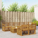Sofasæt 9 pcs Naturfarvet Massivt Akacietræ