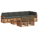 Sofasæt med pude 9 pcs Naturlig og Antracit Massivt Akacietræ