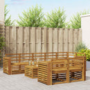 Sofasæt 9 pcs Naturfarvet Massivt Akacietræ
