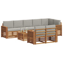 Sofasæt med pude 9 pcs Naturlig og Lys Grå Massivt Akacietræ