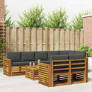 Sofasæt med pude 9 pcs Naturlig og Antracit Massivt Akacietræ