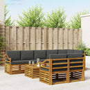 Sofasæt med pude 9 pcs Naturlig og Antracit Massivt Akacietræ