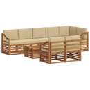 Sofasæt med pude 9 pcs Naturlig og Beige Massivt Akacietræ