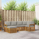 Sektionalsofa sæt med pude 6 pcs Naturlig og Lys Grå