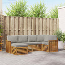 Sektionalsofa sæt med pude 6 pcs Naturlig og Lys Grå