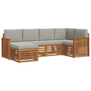 Sektionalsofa sæt med pude 6 pcs Naturlig og Lys Grå