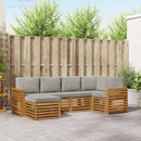 Sektionalsofa sæt med pude 6 pcs Naturlig og Lys Grå