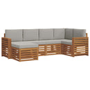 Sektionalsofa sæt med pude 6 pcs Naturlig og Lys Grå