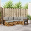 Sektionalsofa sæt med pude 6 pcs Naturlig og Lys Grå