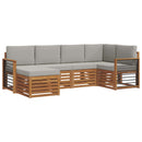 Sektionalsofa sæt med pude 6 pcs Naturlig og Lys Grå
