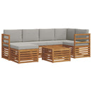Sektionalsofa sæt med pude 7 pcs Naturlig og Lys Grå