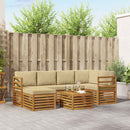 Sektionalsofa sæt med pude 7 pcs Naturlig og Beige