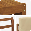 Sektionalsofa sæt 7 pcs Naturlig og Beige Massivt Akacietræ