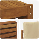 Sektionalsofa sæt 7 pcs Naturlig og Beige Massivt Akacietræ