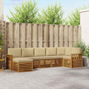 Sektionalsofa sæt med pude 7 pcs Naturlig og Beige