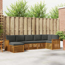 Sektionalsofa sæt 7 pcs Naturlig og Antracit Massivt Akacietræ