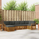 Sektionalsofa sæt 7 pcs Naturlig og Antracit Massivt Akacietræ
