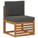 Sofasæt med pude 6 pcs Naturlig og Antracit Massivt Akacietræ