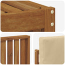 Sofasæt med pude 6 pcs Naturlig og Beige Massivt Akacietræ