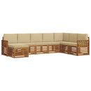 Udendørs sofagruppe 8 pcs Naturlig og Beige Massivt Akacietræ