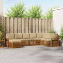 Udendørs sofagruppe 8 pcs Naturlig og Beige Massivt Akacietræ
