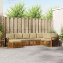 Udendørs sofagruppe 8 pcs Naturlig og Beige Massivt Akacietræ