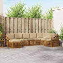 Udendørs sofagruppe 8 pcs Naturlig og Beige Massivt Akacietræ