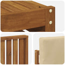 Udendørs sofagruppe 9 pcs Naturlig og Beige Massivt Akacietræ