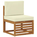 Udendørs sofagruppe 9 pcs Naturlig og Fløde Massivt Akacietræ