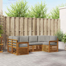 Sektionalsofa sæt med pude 6 pcs Naturlig og Lys Grå