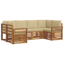 Sektionalsofa sæt med pude 6 pcs Naturfarvet