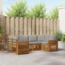 Sektionalsofa sæt med pude 6 pcs Naturlig og Lys Grå