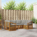 Sektionalsofa sæt med pude 6 pcs Naturlig og Lys Grå