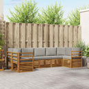 Sektionalsofa sæt med pude 7 pcs Naturlig og Lys Grå