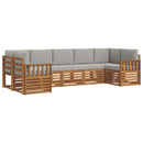 Sektionalsofa sæt med pude 7 pcs Naturlig og Lys Grå