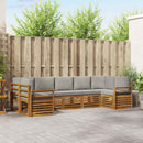 Sektionalsofa sæt med pude 7 pcs Naturlig og Lys Grå