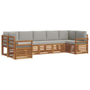 Sektionalsofa sæt med pude 7 pcs Naturlig og Lys Grå
