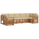 Sektionalsofa sæt med pude 7 pcs Naturlig og Beige