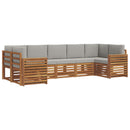 Sektionalsofa sæt med pude 7 pcs Naturlig og Lys Grå