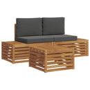 Udendørs sofagruppe Naturlig og Antracit 59 x 59 x 37 cm