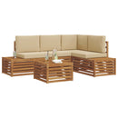 Udendørs sofagruppe med pude Naturlig og Beige 59 x 59 x 37 cm