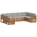 Sektionalsofa sæt med pude 9 pcs Naturlig og Lys Grå