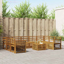 Sofasæt 10 pcs Naturfarvet Massivt Akacietræ