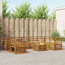 Sofasæt 10 pcs Naturfarvet Massivt Akacietræ