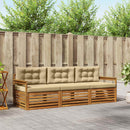 Udendørs sofagruppe med pude 3 pcs Naturlig og Beige